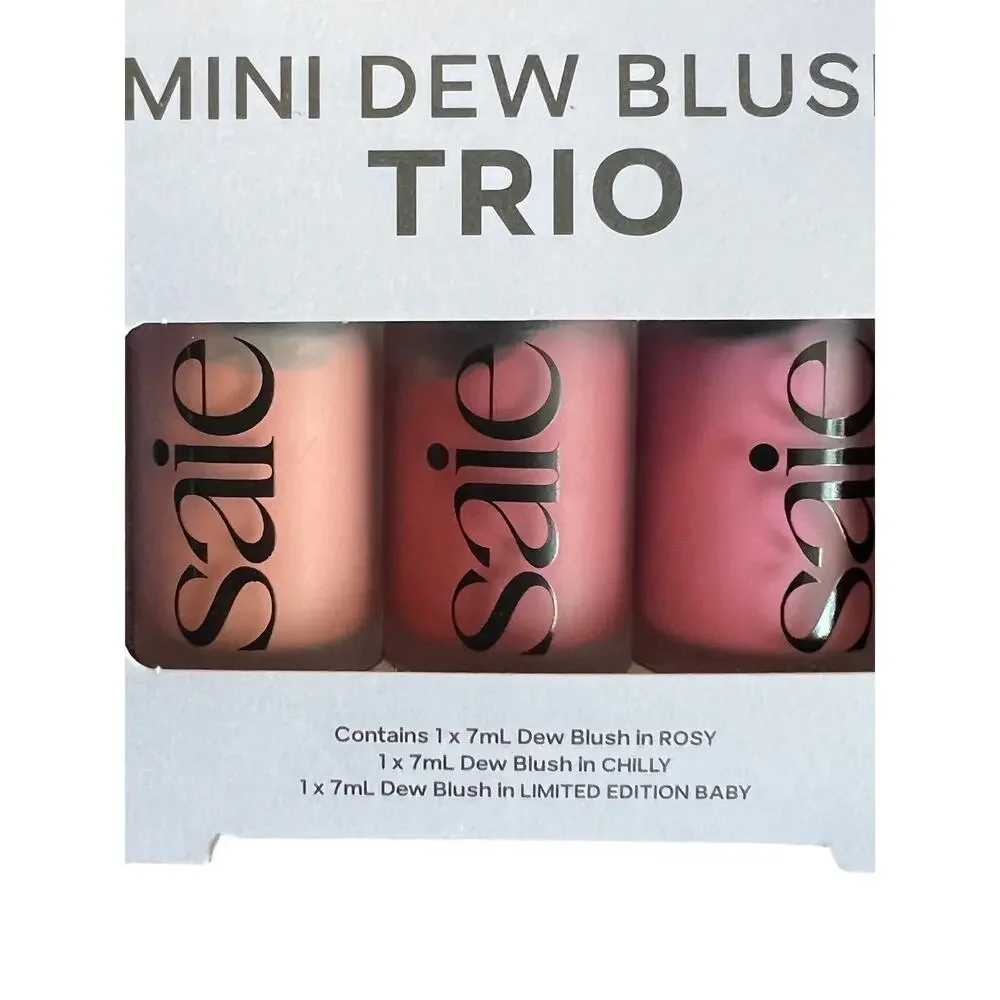 Saie Beauty Mini Blush Trio Gift Set Rosy/Chilly/Baby Limited Edition New in Box